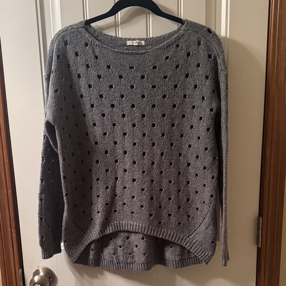 Maurices Sweaters - Maurices Charcoal Dot Pattern Crew Neck Sweater